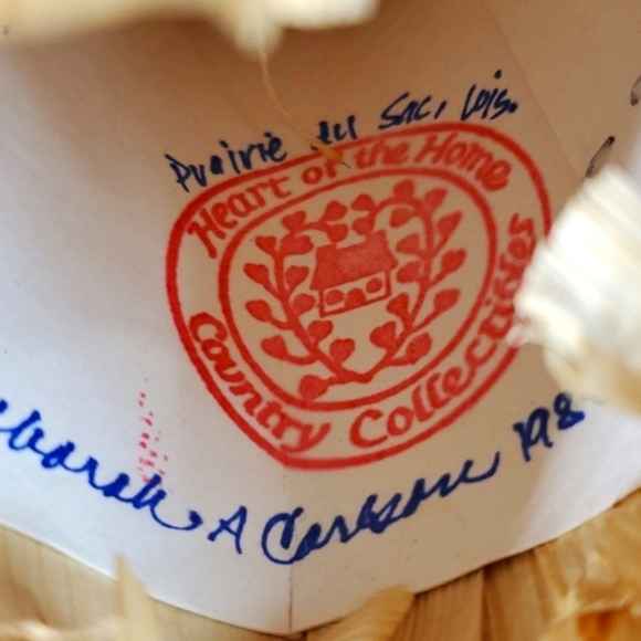 Vintage 80s Corn Husk Mother & Child Doll Handmade Amish Faceless Country Farm 9 - Picture 11 of 12